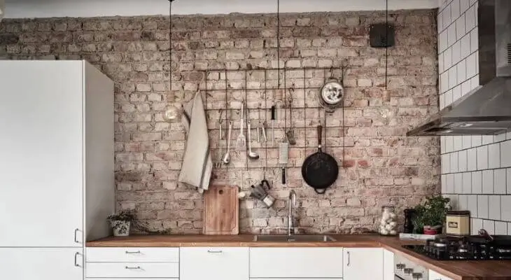 rustic brick kitchen
