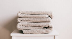 beige kitchen towels